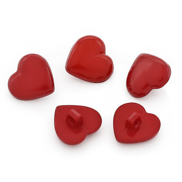 Bottoni Cuore con gambo 5pz Arancione