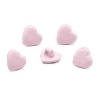 Botones Corazón con tallo 5pz Rosa