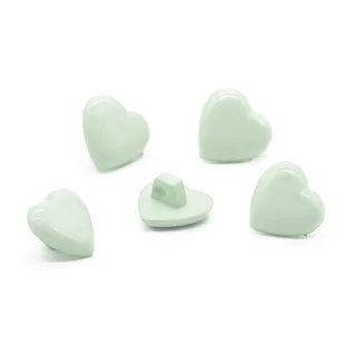Heart Shank Buttons 5pcs Green