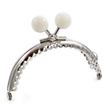 Chiusura clic clac Ball 8,5cm per portamonete Bianco