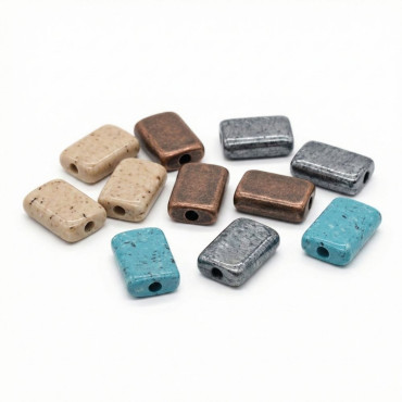 Berenice Beige rectangular en resina brillante | Tessiland