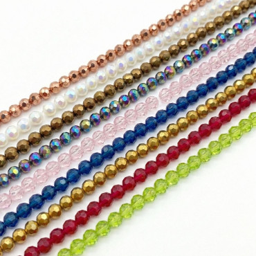 Cristalli 4mm sfaccettati in vetro per bijoux