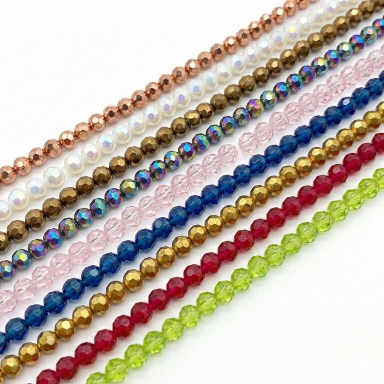 Cristalli sfaccettati in vetro 4mm per bijoux