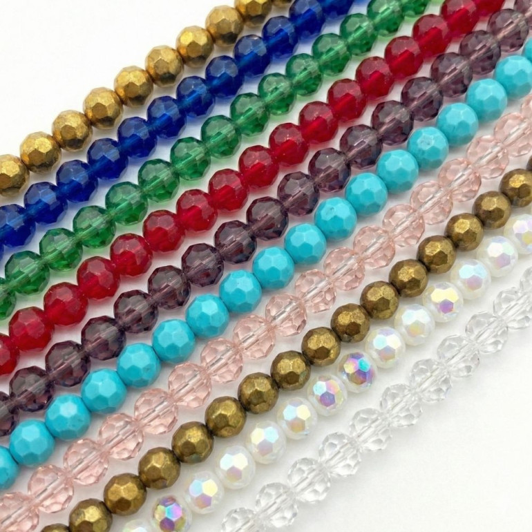 Cristalli 6mm sfaccettati in vetro per bijoux