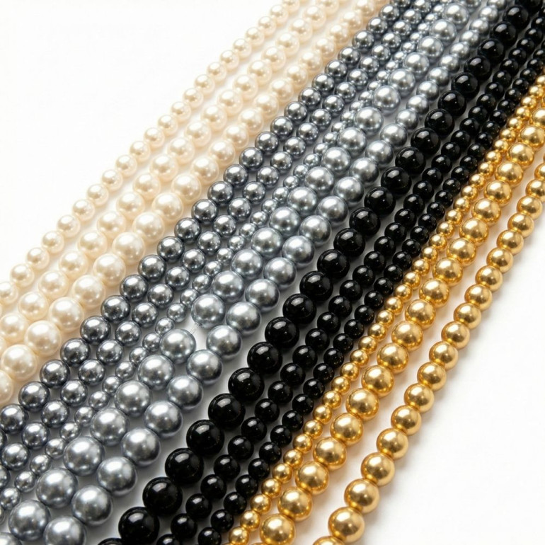 Perle giapponesi in resina infilate per bijoux e accessori