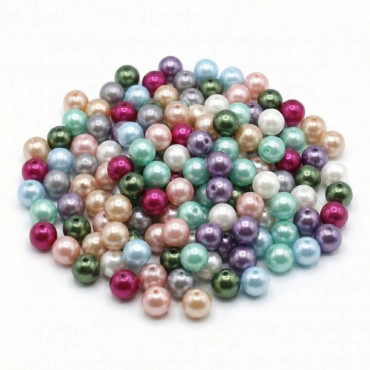 Perline 8mm in vetro effetto perlato HQ Glass per bijoux