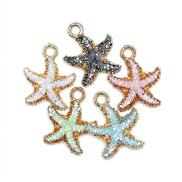 Ciondolo Stella Marina glitter per bijoux fai da te