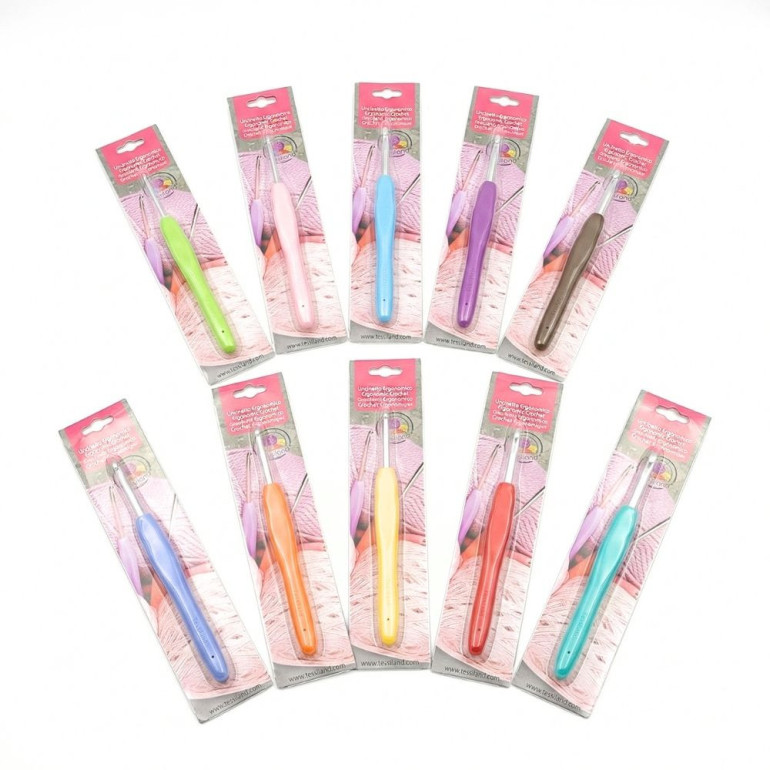 Uncinetto ergonomico Tessiland con impugnatura in gomma