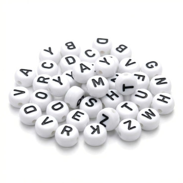 Perline lettera in PVC per bracciali e collane bijoux