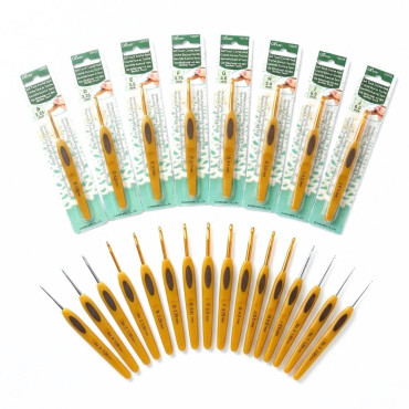 Uncinetto ergonomico Soft Touch Clover con impugnatura piatta