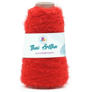 Thai Aretha cordon pour sacs effet fourrure 200g Rouge