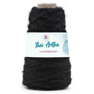 Thai Aretha cordón para bolsos efecto peluche 200g Negro