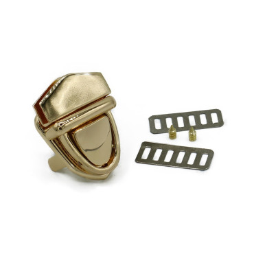 Chiusura pulsante a cartella Badge 40x26mm per borse Oro