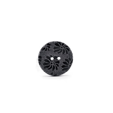 Bouton Flower Vintage NoirBlanc mm23 | Tessiland
