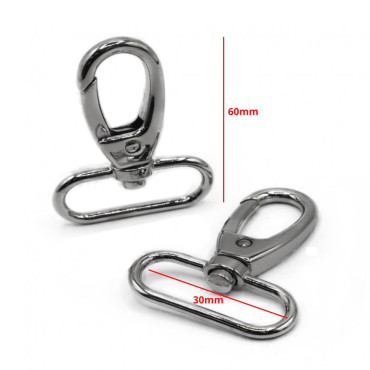 Moschettoni 60x30 Argento 2pz