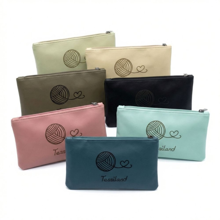 Pochette personalizzabile in ecopelle con zip porta attrezzi