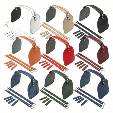 Set Bauletto ecopelle color match con zip e manici per borse handmade