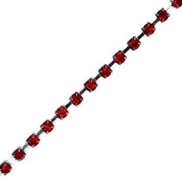 Fils de chaîne de strass 2mm Rosso