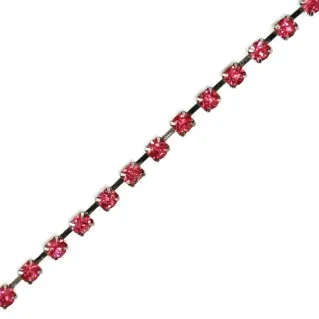 2mm Rhinestone Chain Wire for Applications and Jewelry Pink
