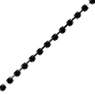 Fil à chaîne strass 2mm pour applications et bijoux Noir