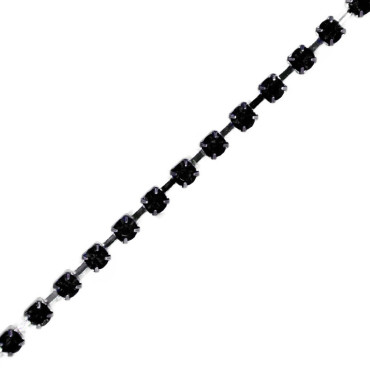 Hilo de cadena strass 2mm Nero