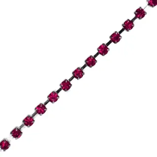Fil à chaîne strass 2mm pour applications et bijoux Fucsia