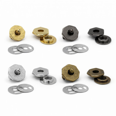 Bottone magnetico Esagono chiusura per borse con alette