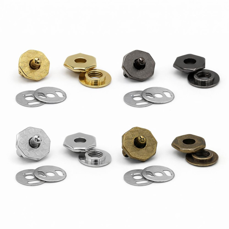 Bottone magnetico Esagono chiusura per borse con alette