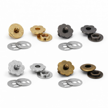 Bottone magnetico Fiore chiusura per borse con alette 20mm