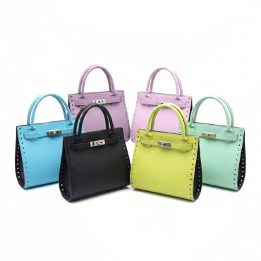 Set borsa Amelia in ecopelle con chiusura girello e manici