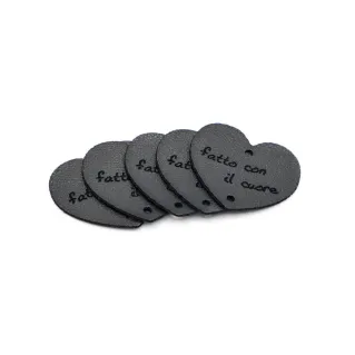 Handmade Tags MADE WITH LOVE Heart Shape 5pcs Titanium