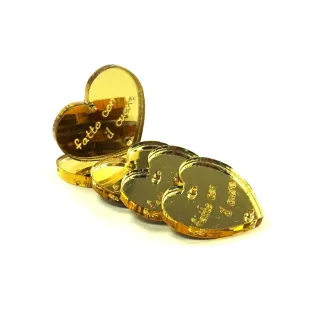 Handmade Tags MADE WITH LOVE Heart Shape 5pcs Oro