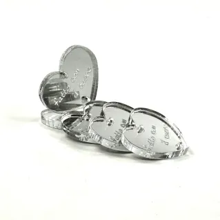 Étiquettes artisanales FAIT AVEC LE CŒUR forme Cœur 5pcs Argento