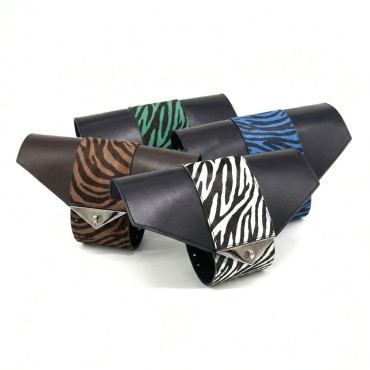 Set borsa Ashanti ecopelle zebrata con girello per borse handmade