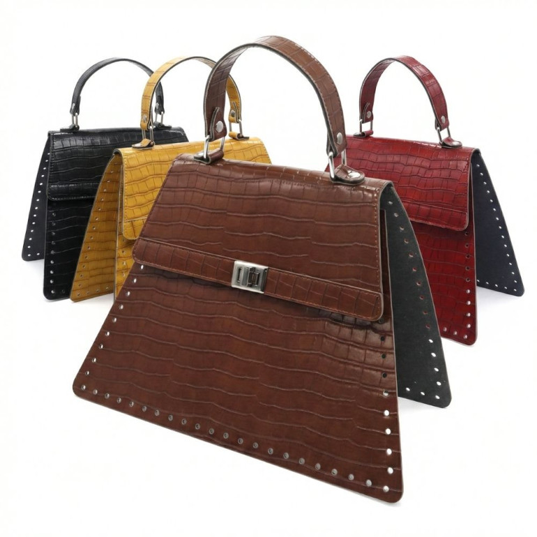 Set borsa Cocoa in ecopelle effetto coccodrillo per borse crochet