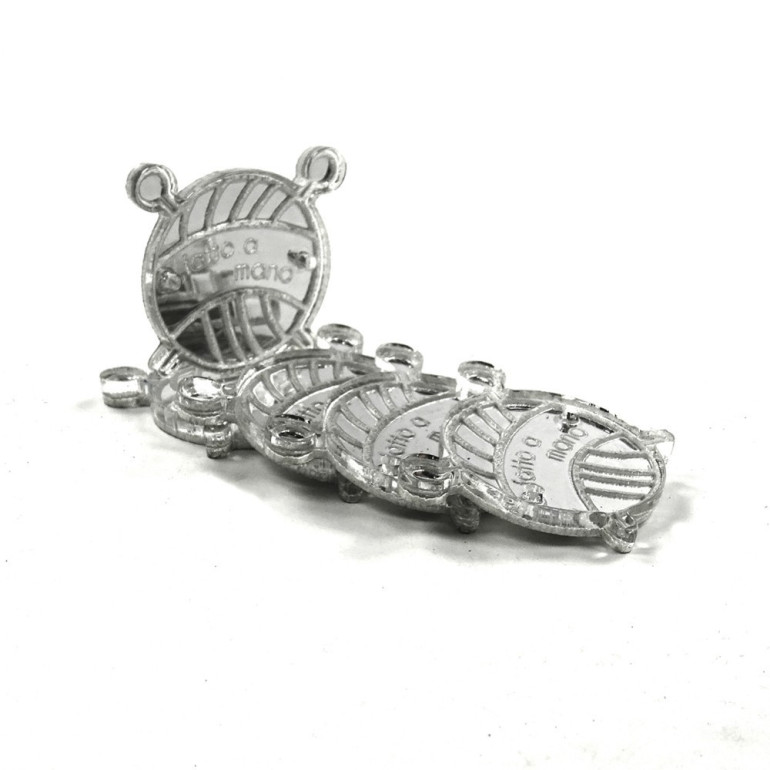 Targhette handmade FATTO A MANO forma Gomitolo 5pz