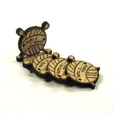 Targhette handmade FATTO A MANO forma Gomitolo 5pz Beige