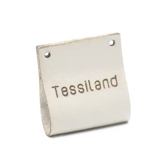 Customizable Duble Faux Leather Tag Panna