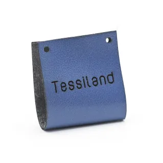 Customizable Duble Faux Leather Tag Bluette