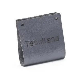 Customizable Duble Faux Leather Tag Gray