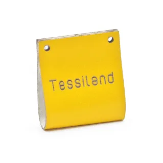 Plaquette Personnalisable Duble en Similicuir Jaune