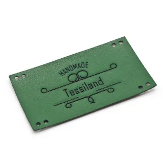 Customizable Handmade Maxy Eco Leather Tag Green