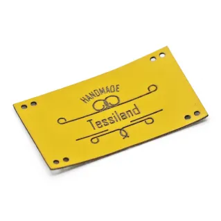 Customizable Handmade Maxy Eco Leather Tag Yellow