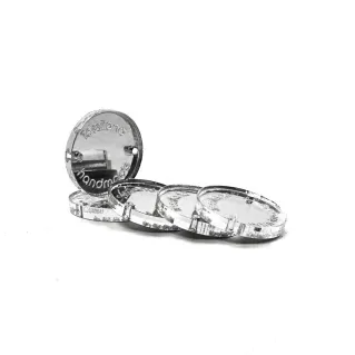 Étiquettes Personnalisables forme Rond 5pcs Argento