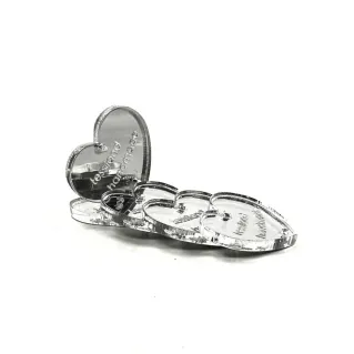 Étiquettes Personnalisables en Forme de Cœur 5pz Argento