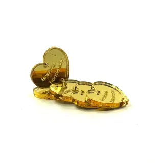 Customizable Heart-Shaped Tags 5pcs Oro