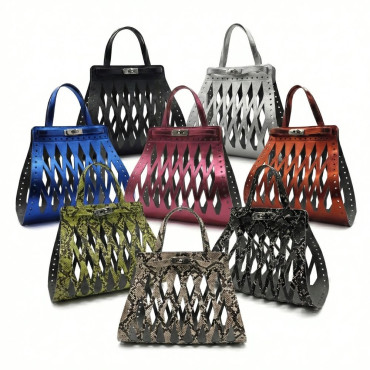 Set borsa Eiffel in ecopelle per borse crochet con chiusura girello