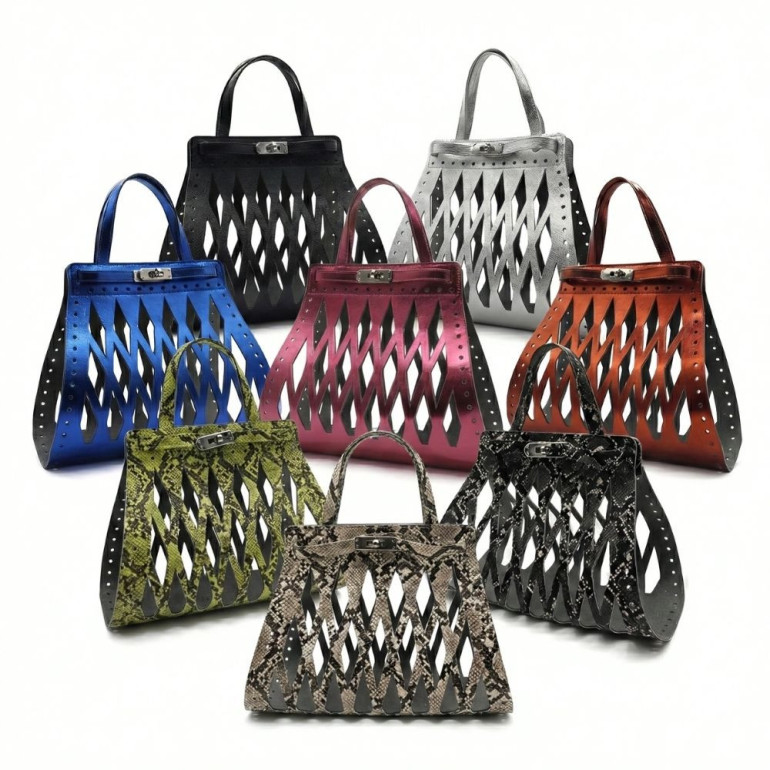 Set borsa Eiffel in ecopelle per borse crochet con chiusura girello