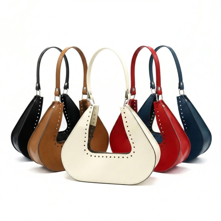 Set borsa Kaya in ecopelle per borse a uncinetto con manico rivettato