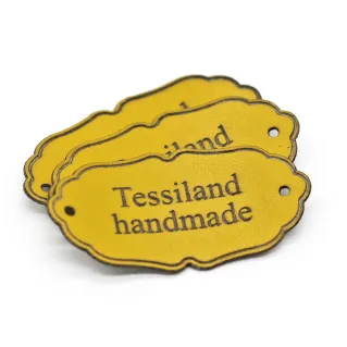 Elegant Customizable Eco-Leather Tags 3pcs Yellow